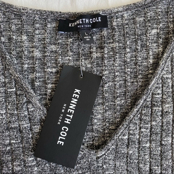 Kenneth Cole Ribbed Cold Shoulder Knit Sweater - Picture 10 of 13